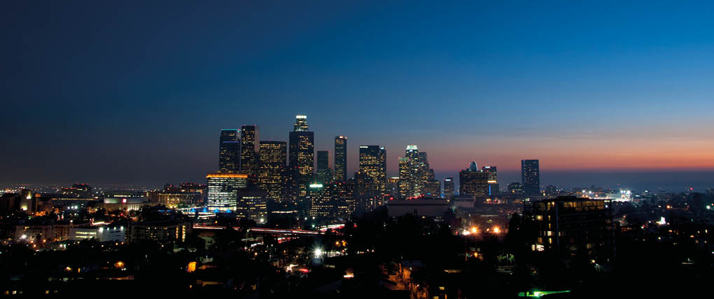 Los Angeles city in the evening