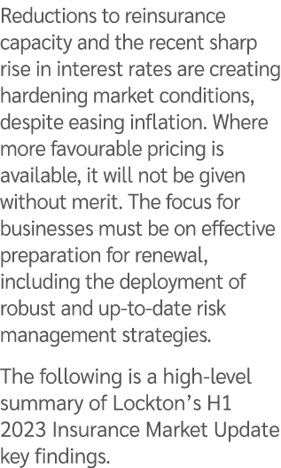 Reductions to reinsurance capacity and the recent sharp rise in interest rates are creating hardening market conditio...