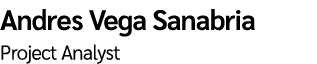 Andres Vega Sanabria Project Analyst 