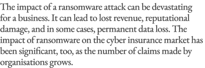 The impact of a ransomware attack can be devastating for a business. It can lead to lost revenue, reputational damage...