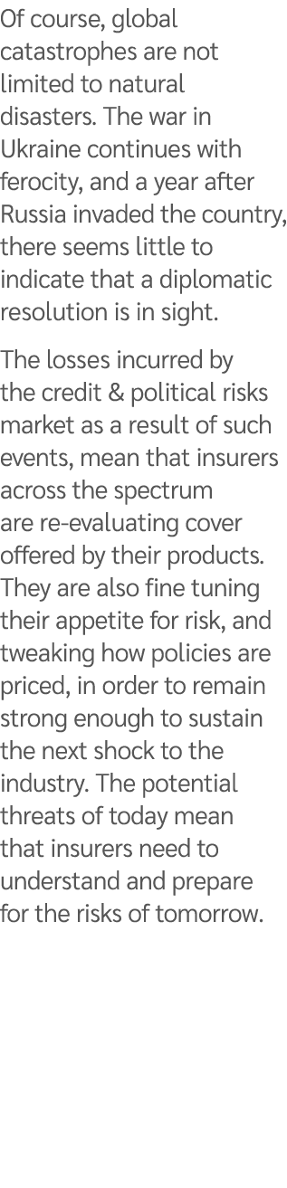 Of course, global catastrophes are not limited to natural disasters. The war in Ukraine continues with ferocity, and ...
