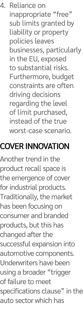 4. Reliance on inappropriate “free” sub limits granted by liability or property policies leaves businesses, particula...