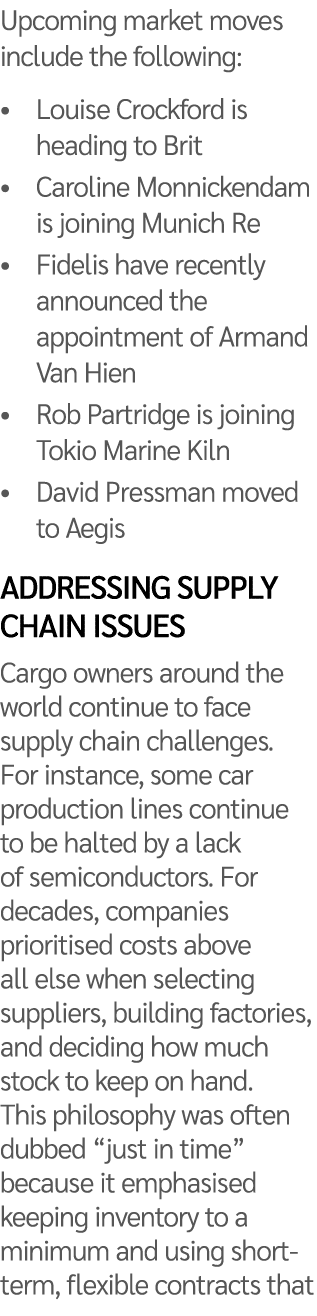 Upcoming market moves include the following: • Louise Crockford is heading to Brit • Caroline Monnickendam is joining...